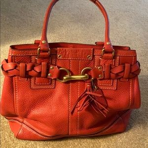 Coral/Salmon Coach Hand Bag